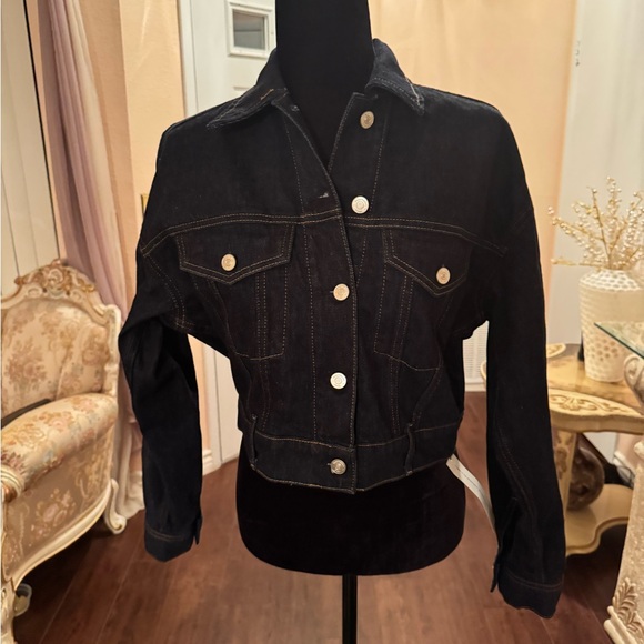 Reformation Jori Cropped Denim Jacket New Size XS - Picture 9 of 15